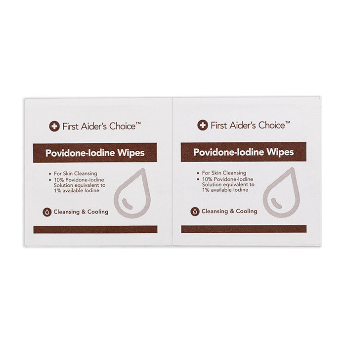 First Aider's Choice Povidine Iodine Wipes, Pack of 100