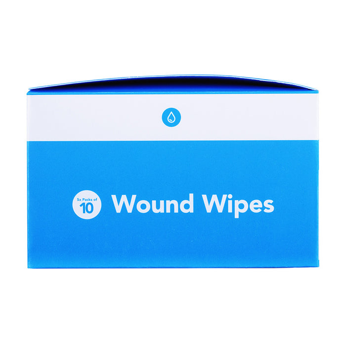 First Aider's Choice Wound Cleansing Wipes, 5 Packs of 10 Box