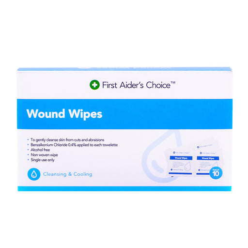 First Aider's Choice Wound Cleansing Wipes, Pack of 10